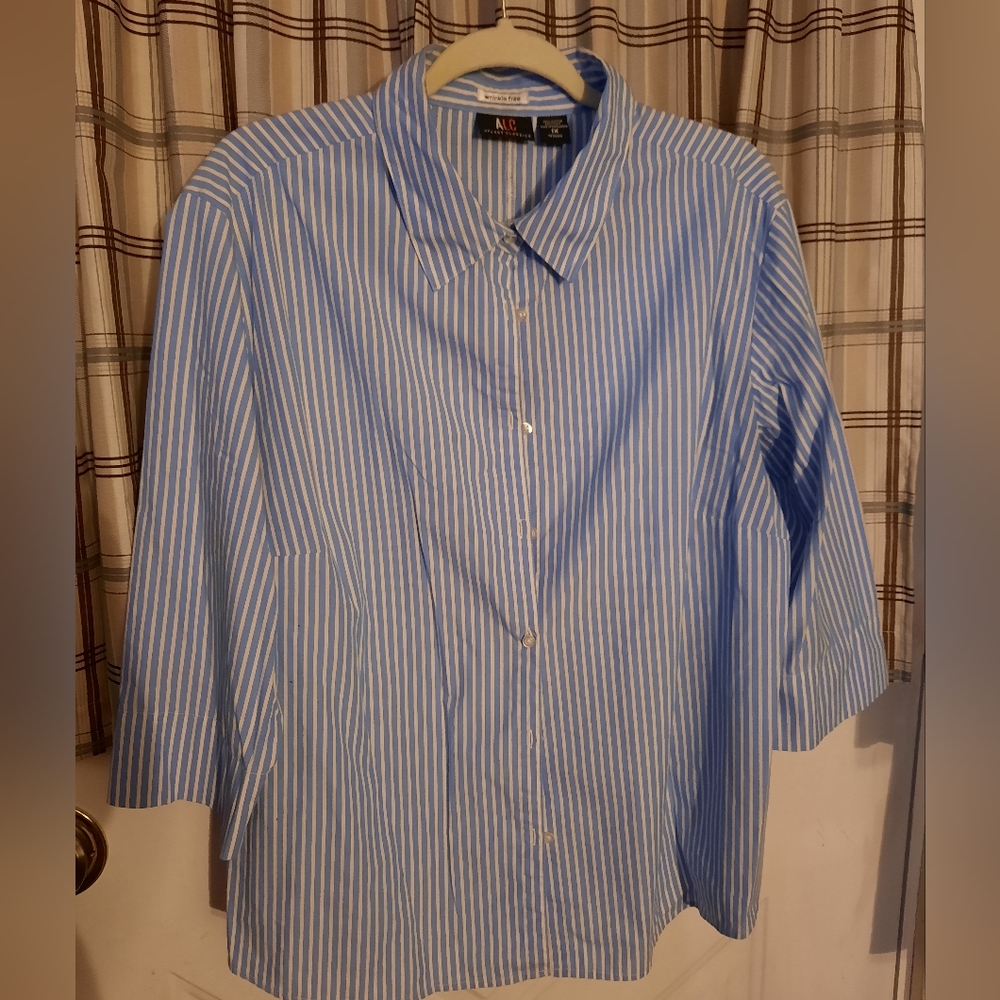Striped wrinkle free cotton shirt